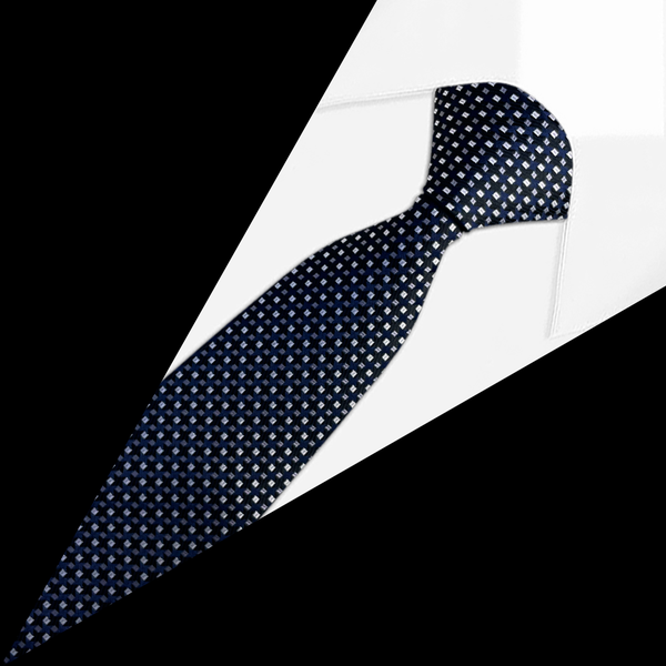 Gravata Jacquard Azul Marinho e detalhes em Cinza Gravata Jacquard Azul Marinho e detalhes em Cinza