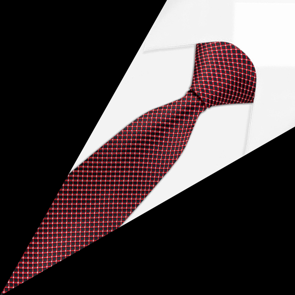 Gravata Jacquard Preta e detalhes em Vermelho Gravata Jacquard Preta e detalhes em Vermelho