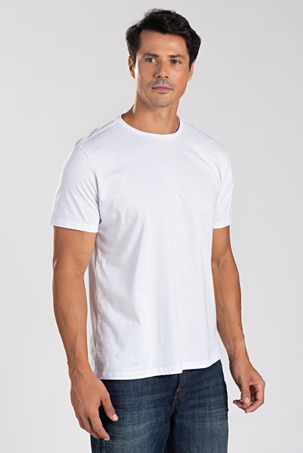 Camiseta Plus Size LongLine Básica Branca