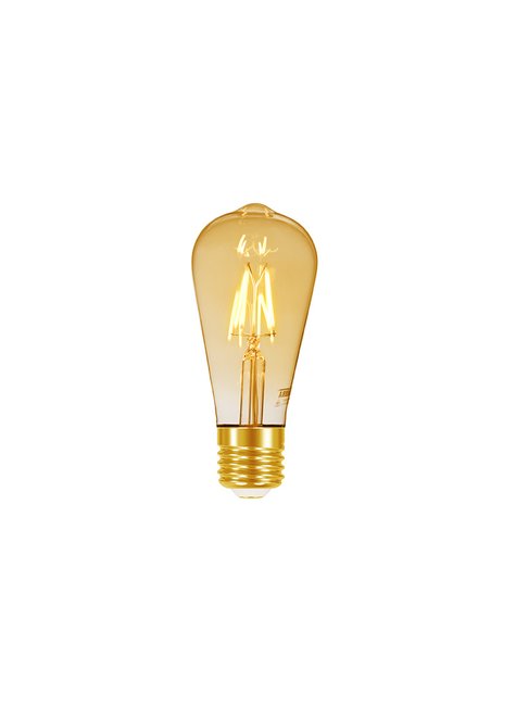 lamp led filamento vintage st64 4w autovolt ambar