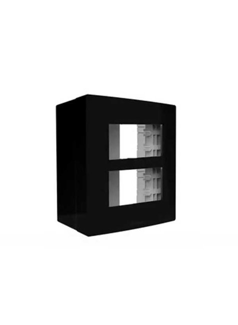 caixa sobrepor com placa 2 modulos alumbra inova pro preto eletroluz 112284 204015