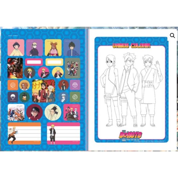 Caderno Brochura Pequeno 1/4 Anime Naruto Shippuden 80 Folhas