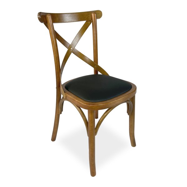cadeira de madeira gourmet katrina x imbuia com assento estofado preto decorei bem