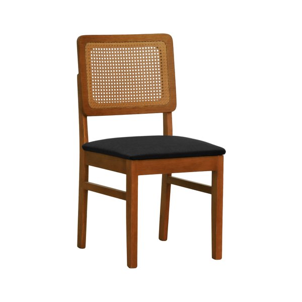 cadeira lyon telinha amendoa linho preto textura 1