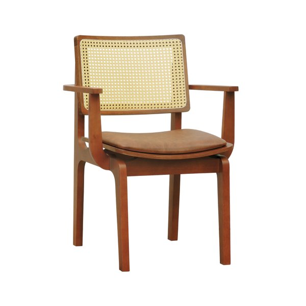 cadeira gus com bracos amendoa corano marrom mescla 1