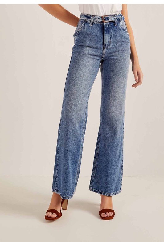 WIDE LEG CINTO MEIA LUA - Loony Jeans - Moda Feminina Plus Size e Masculina  - Compre Online