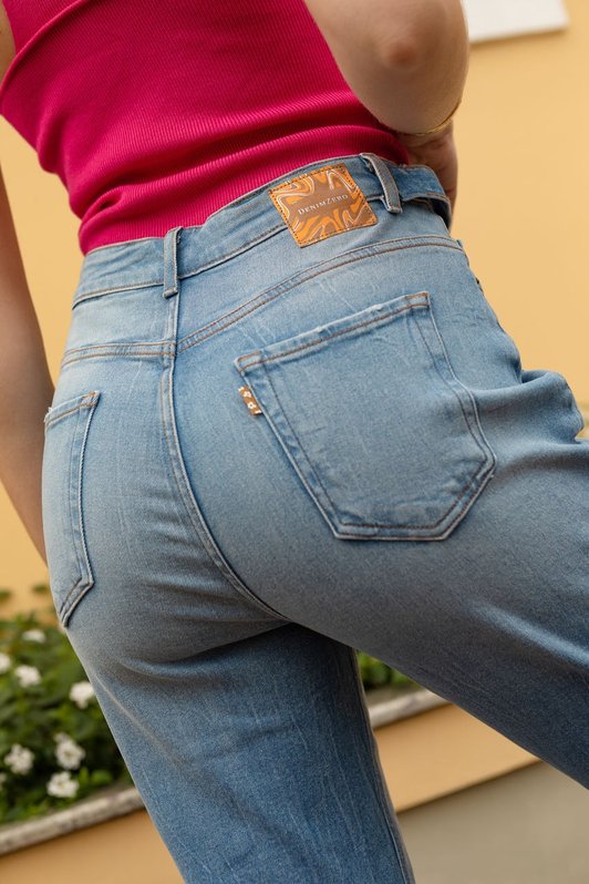 SheIn Calça jeans feminina casual moderna com botões na frente e