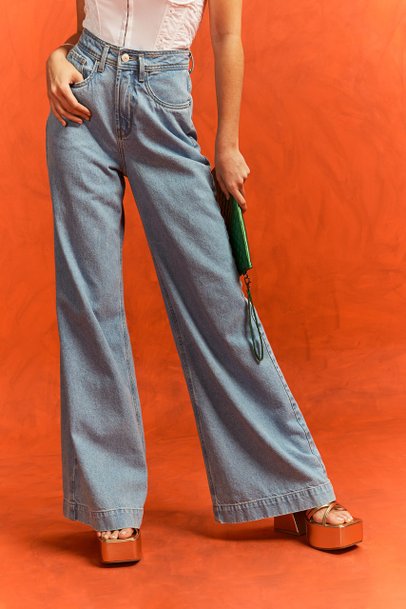 Calça jeans feminina cintura alta lavagem carbono - Splaneta Jeans