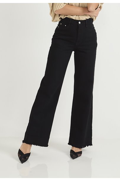 Calça Jeans Feminina Wide Leg com Bolsos Frontais - DZ3868