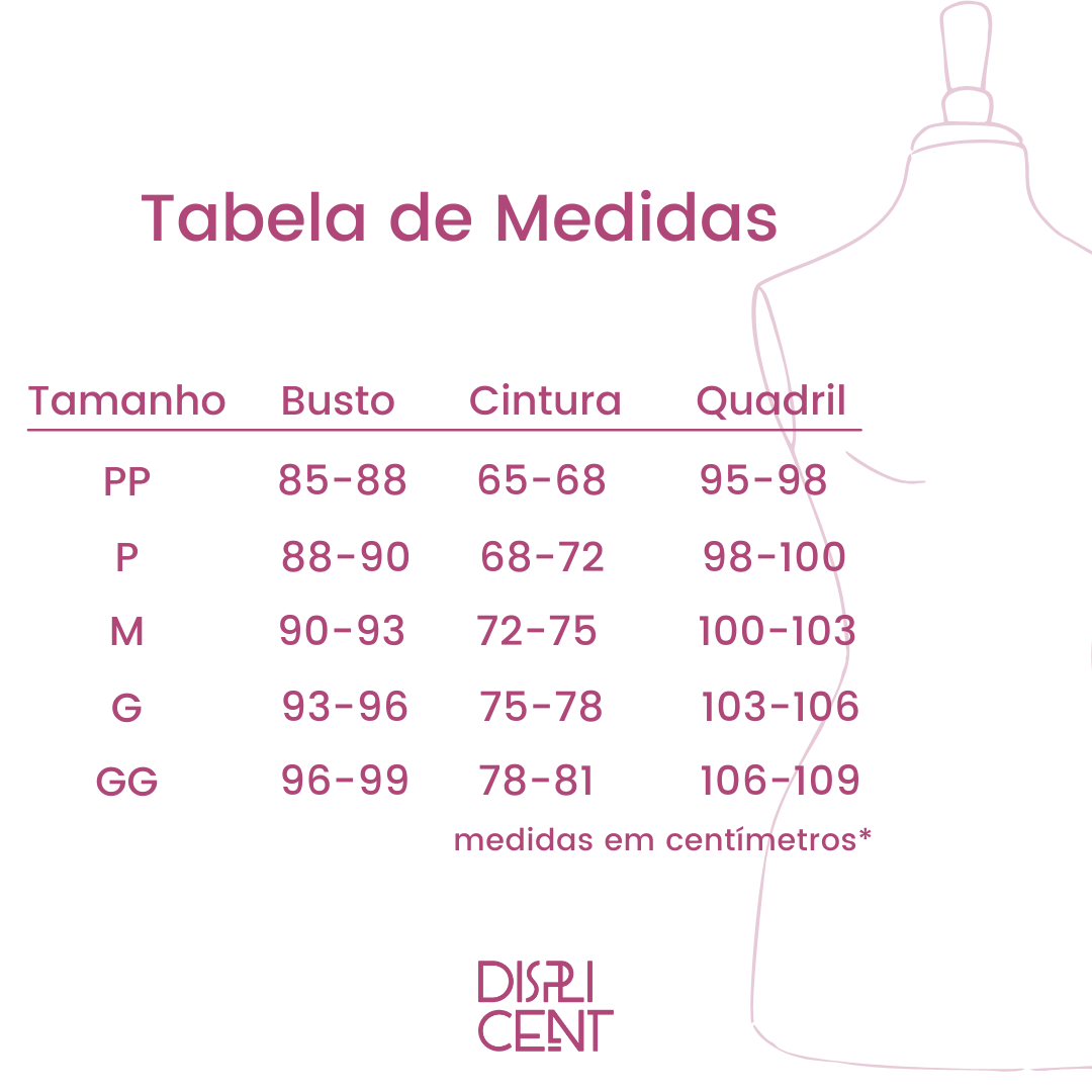 Tabela de medidas Tabela de medidas