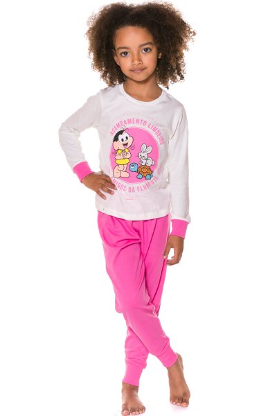 Pijama Longo Infantil Menina Turma Da Mônica Natural Evanilda Revenda Infantil Atacado 8463