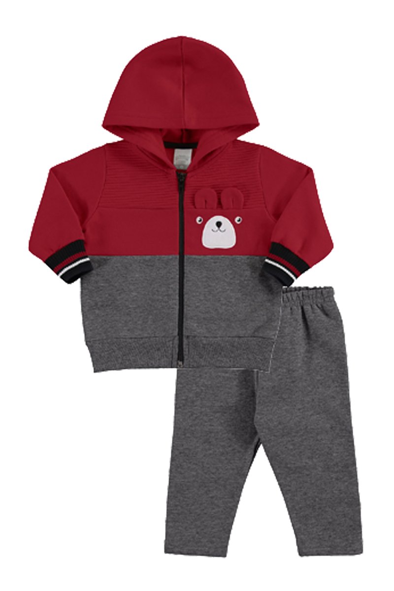 Conjunto Moletom Bebê/Infantil Menino Vermelho - Alakazoo