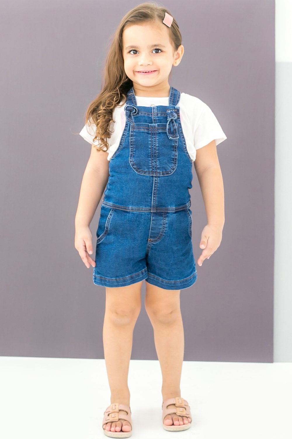 Macacão jeans hot sale feminino infantil