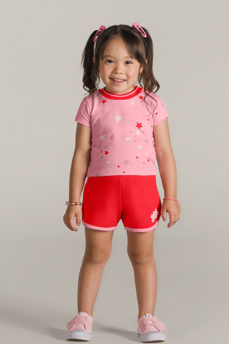 Conjunto Brandili Infantil Menina Stars Rosa