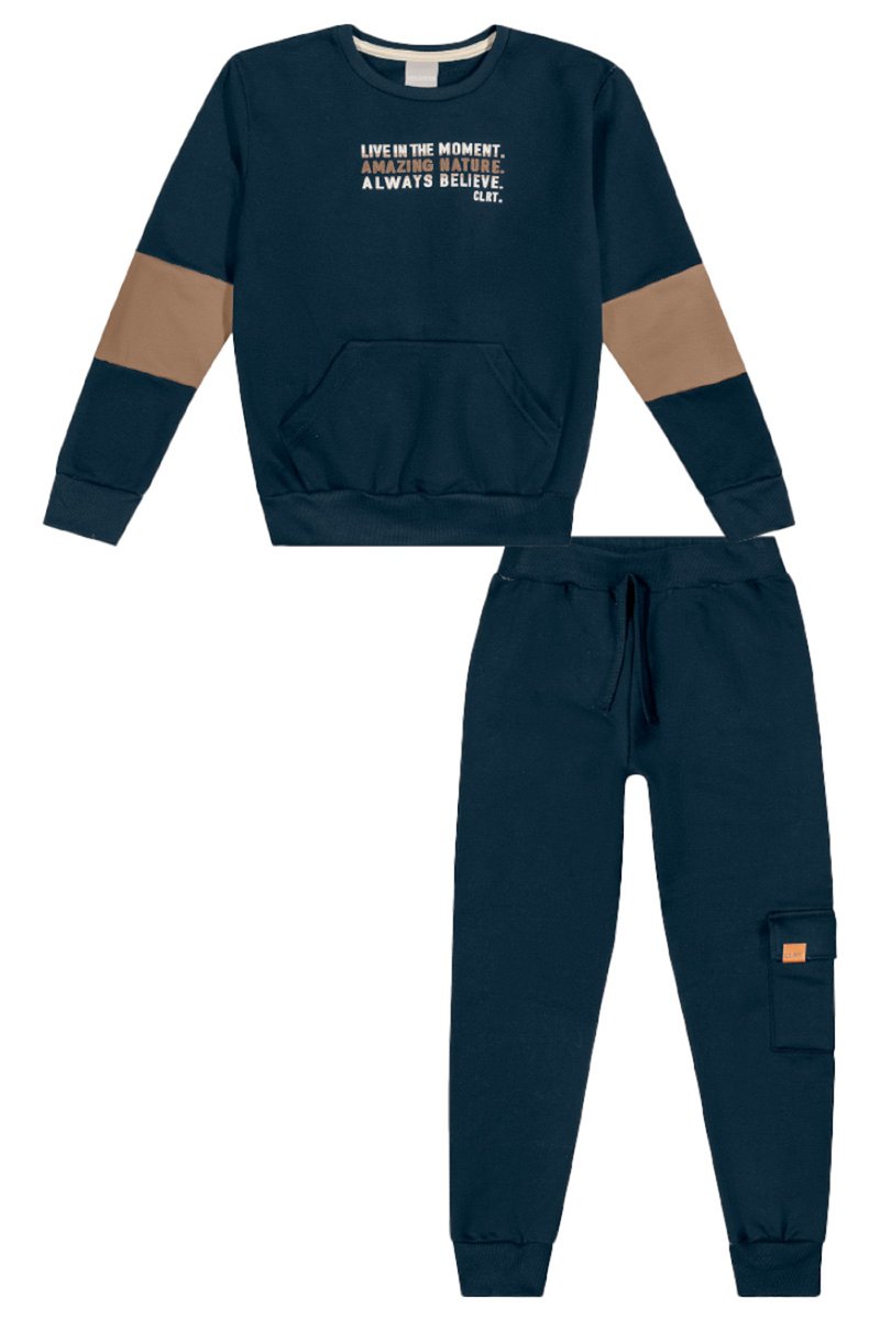 Conjunto Moletom Infantil Menino Believe Colorittá