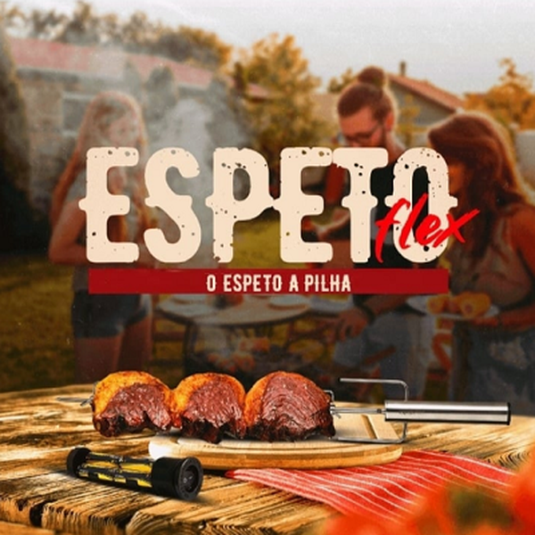 Espeto giratório movido à pilha – Casa do Churrasco