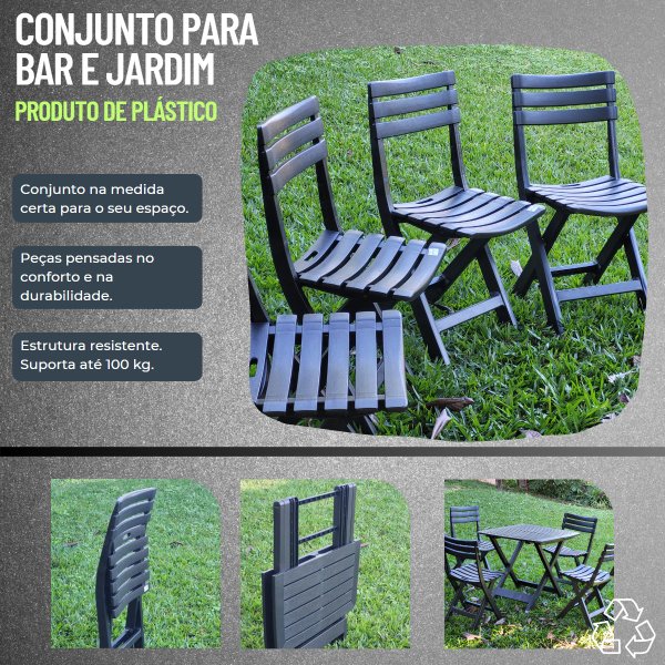 CONJUNTO MESA PLÁSTICO 70 X 70 COMPOSTO POR MESA E 04 CADEIRAS BISTRÔ SEM  BRAÇO COD. 2055 Cadeiras Cadeiras Operacionais / Executiva / Móveis de Aço  - MaxmóveisBH Cadeiras