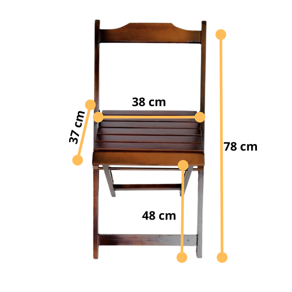 CONJUNTO DE MESA EM MADEIRA 4 CADEIRAS DOBRÁVEL IMBUIA 70X70-MADSIL - Loja  Santa Maria - A loja da sua Família