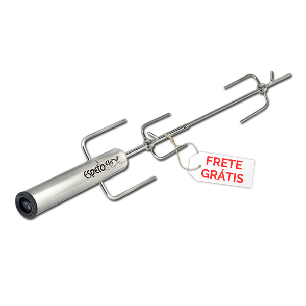 Espeto Giratorio A Pilha Inox Original - Linha Premium - Não Vai na Tomada  - Resistente