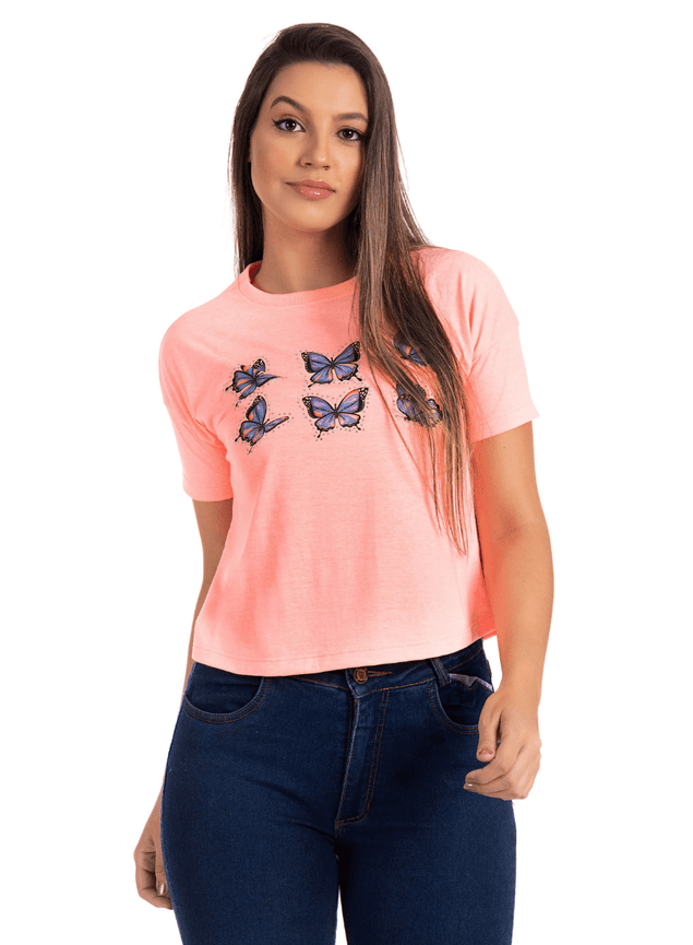 Camiseta Meia Malha Neon Wind Life Laranja