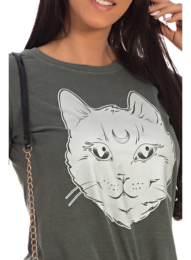 Camiseta Estonada Feminina Cactus & Cat