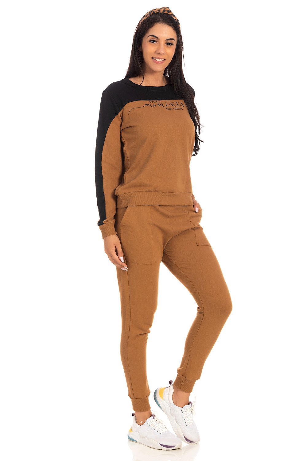 Conjunto Moleton Confort Peluciado Aurora Caramelo