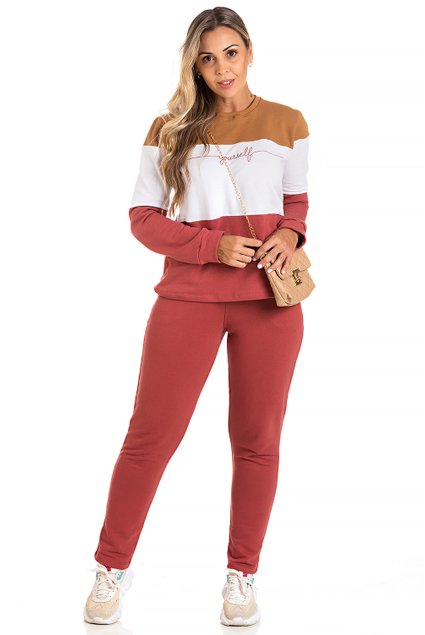 Conjunto Moleton Confort Peluciado Feminino Bella Terra