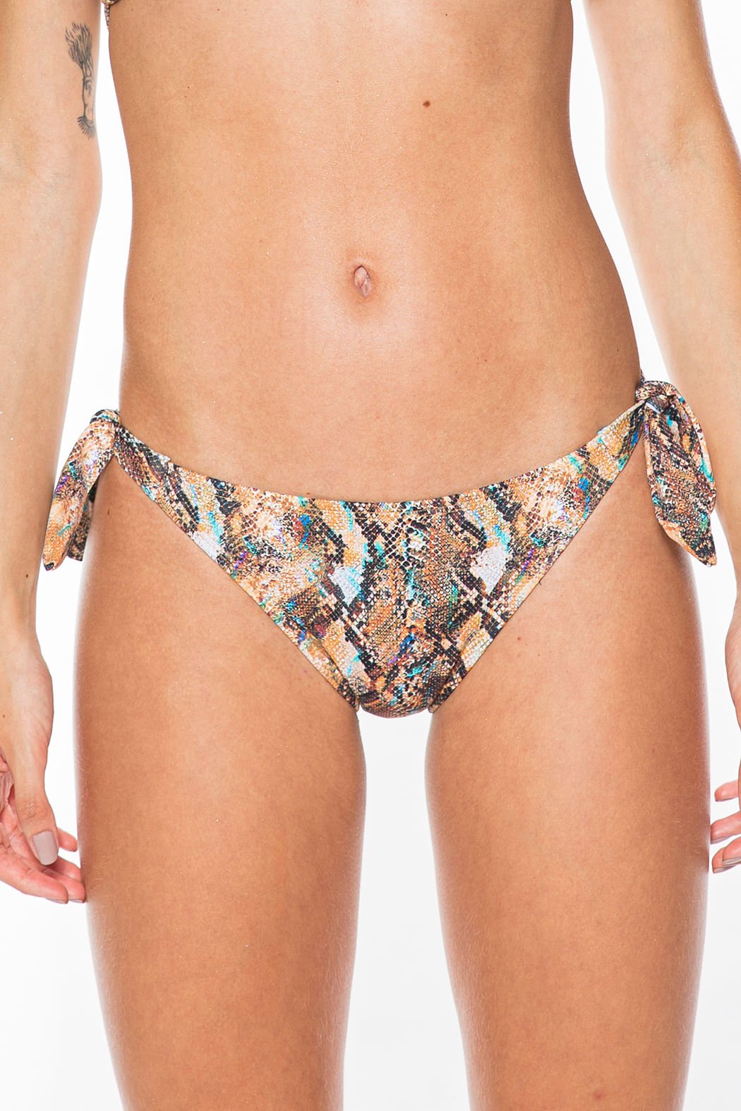 Calcinha de Biquíni Com Amarração Lateral Larga Camuflagem Calcinha de Biquíni Com Amarração Lateral Larga Camuflagem