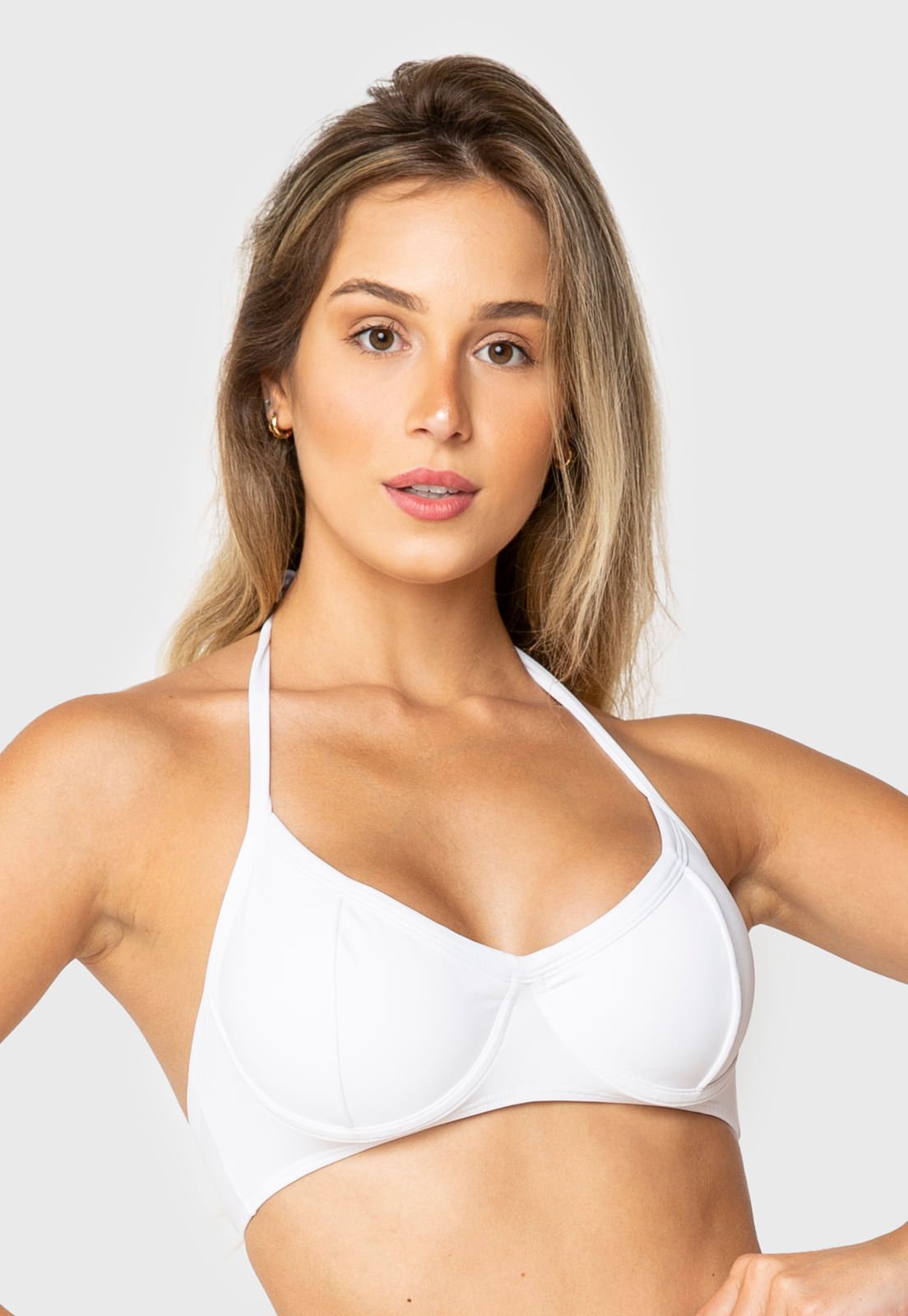 Top Biquíni Sem Bojo Frente Única Branco Top Biquíni Sem Bojo Frente Única Branco