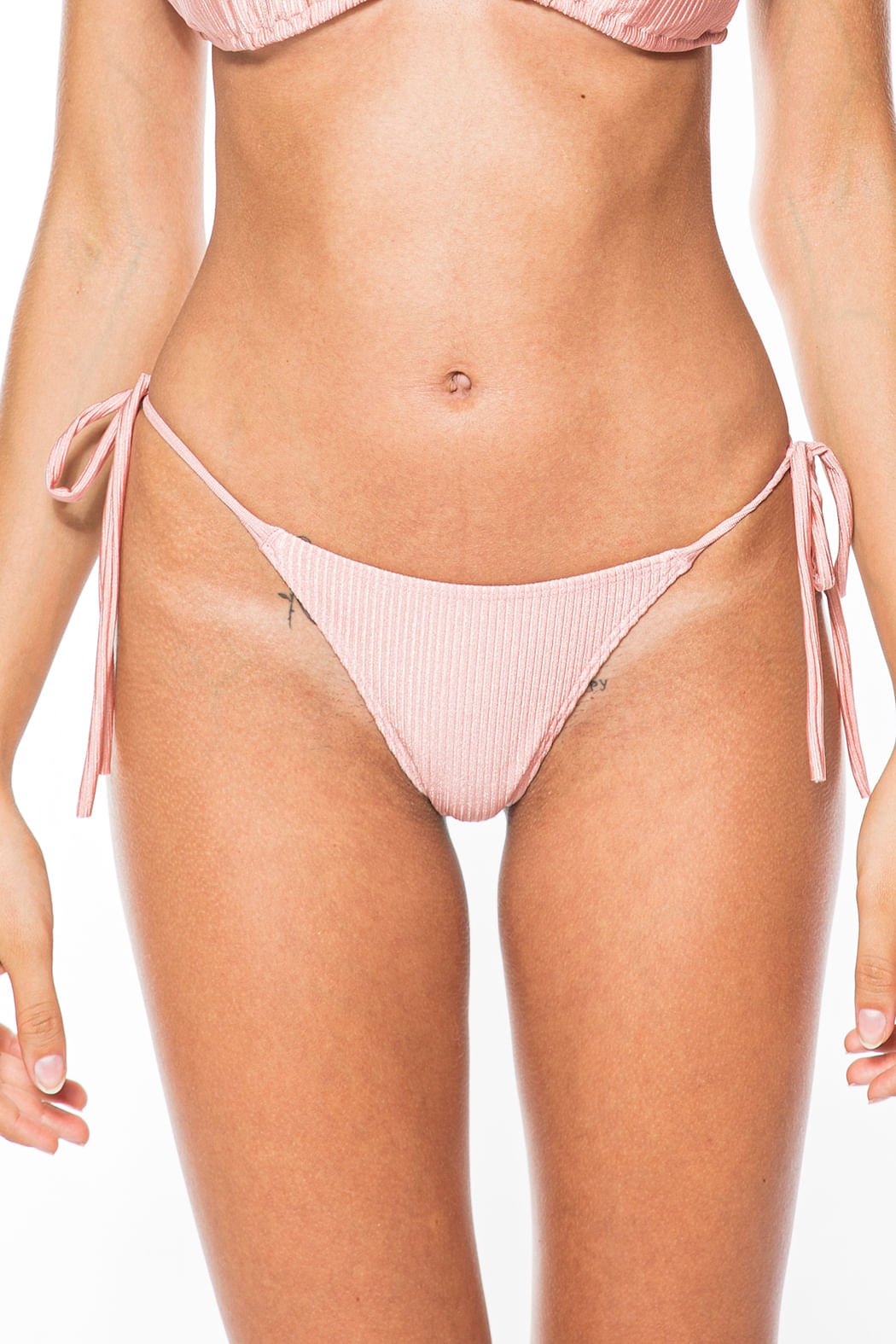 Calcinha de Biquíni Fio Dental De Lacinho Fino Rosa Canelê Calcinha de Biquíni Fio Dental De Lacinho Fino Rosa Canelê