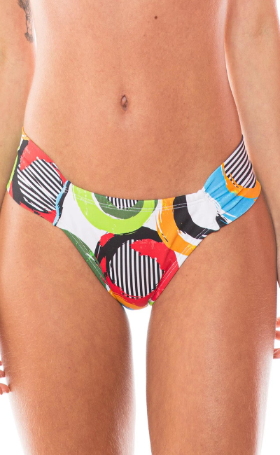 Calcinha do Biquíni Sem Elástico Com Lateral Média Franzida Bolha de Sabão Calcinha do Biquíni Sem Elástico Com Lateral Média Franzida Bolha de Sabão
