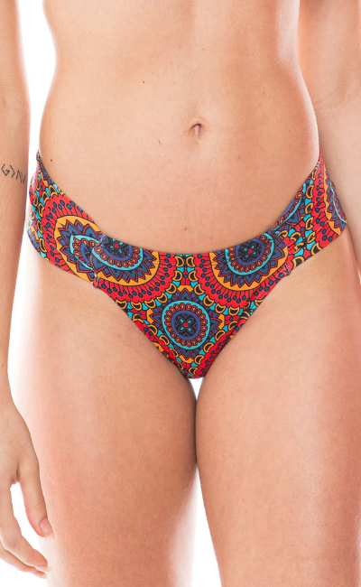 Calcinha de Biquíni Sem Elástico Com Lateral Média Franzida Mandala Calcinha de Biquíni Sem Elástico Com Lateral Média Franzida Mandala