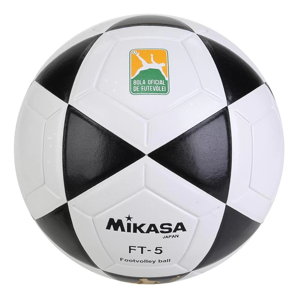 BOLA OFICIAL DE FUTEVÔLEI MIKASA FT-5 - PADRÃO FIFA AMARELA/PRETA