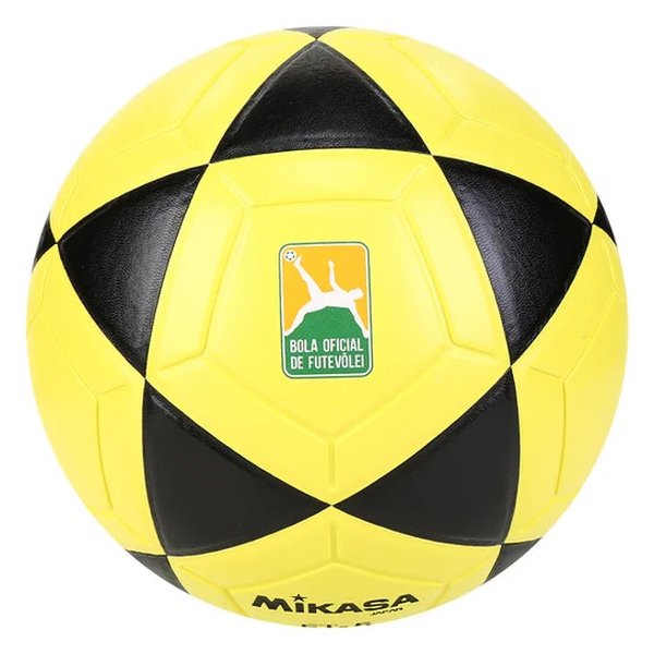 BOLA OFICIAL DE FUTEVÔLEI MIKASA FT-5 - PADRÃO FIFA AMARELA/PRETA