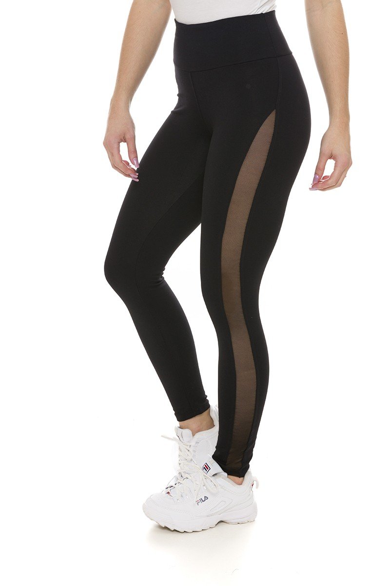 Calça legging store preta com detalhes