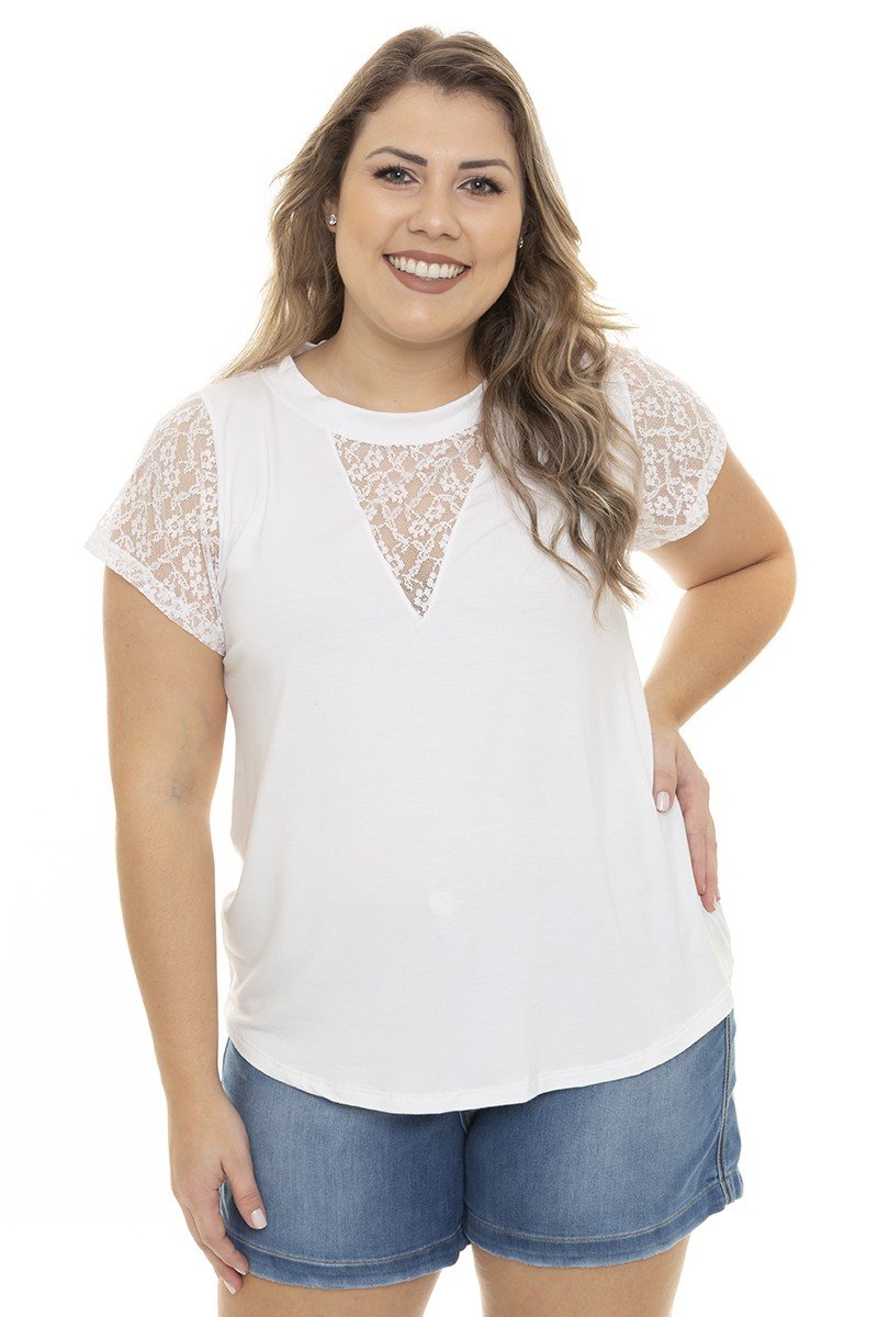 Blusa branca sale plus size feminina