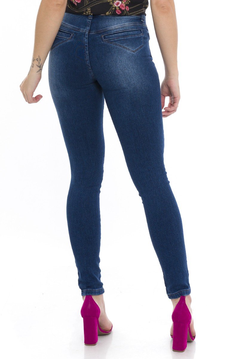 Calça jeans feminina cheap com bolso embutido