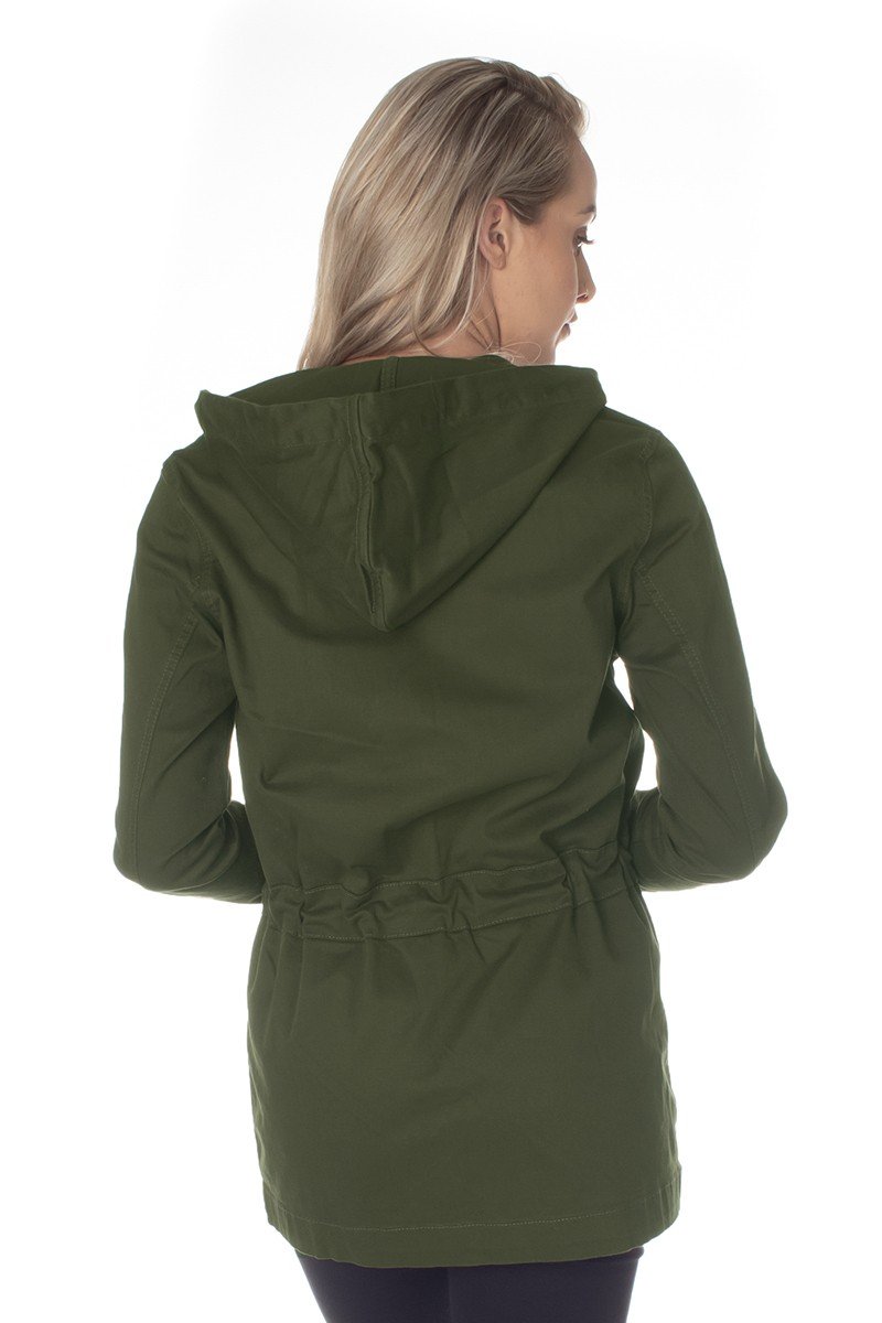 Casaco parka verde store militar