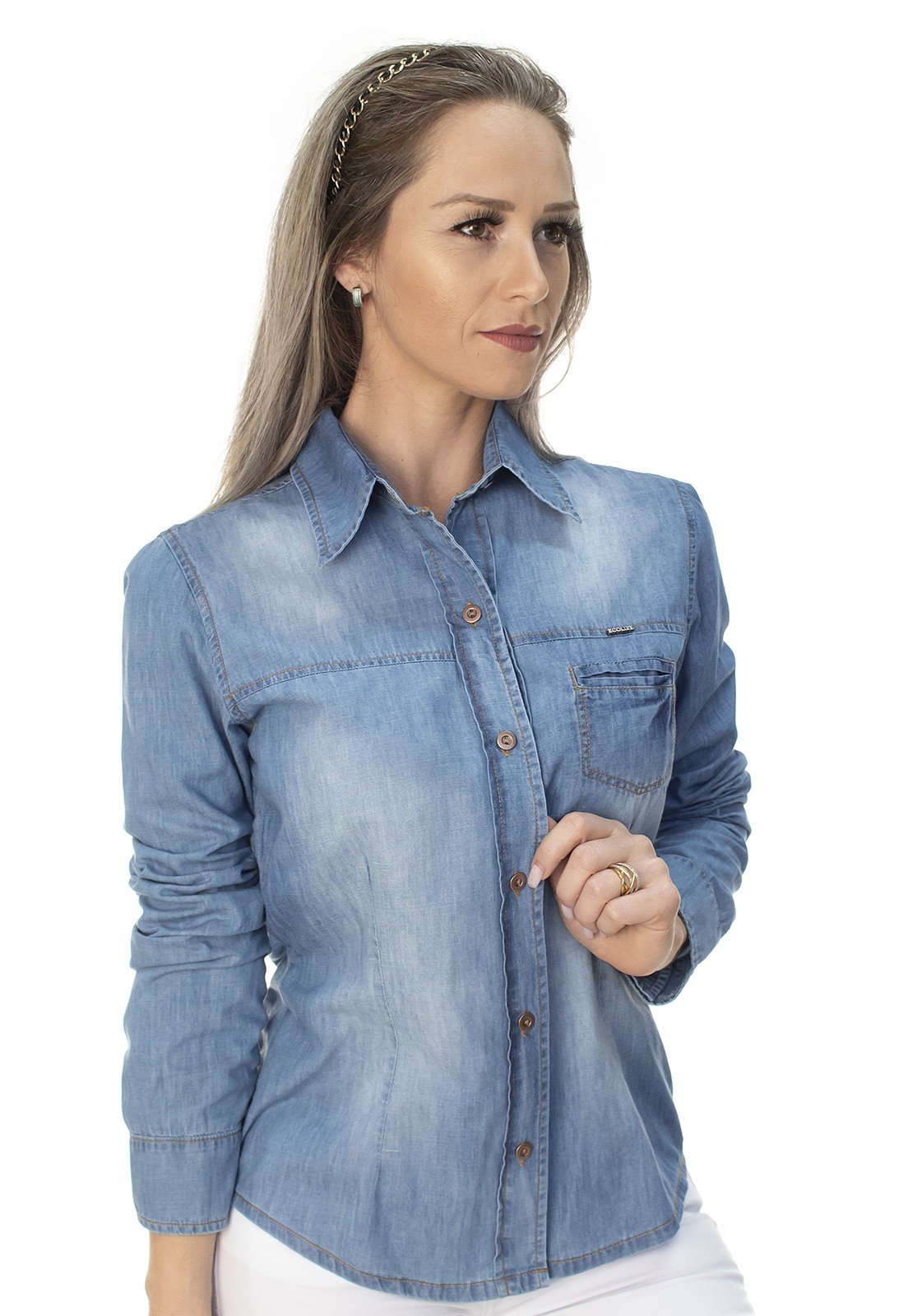 Camisa jeans best sale feminina 2019