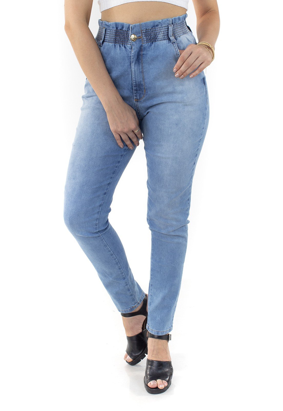 Calça jeans de store elástico