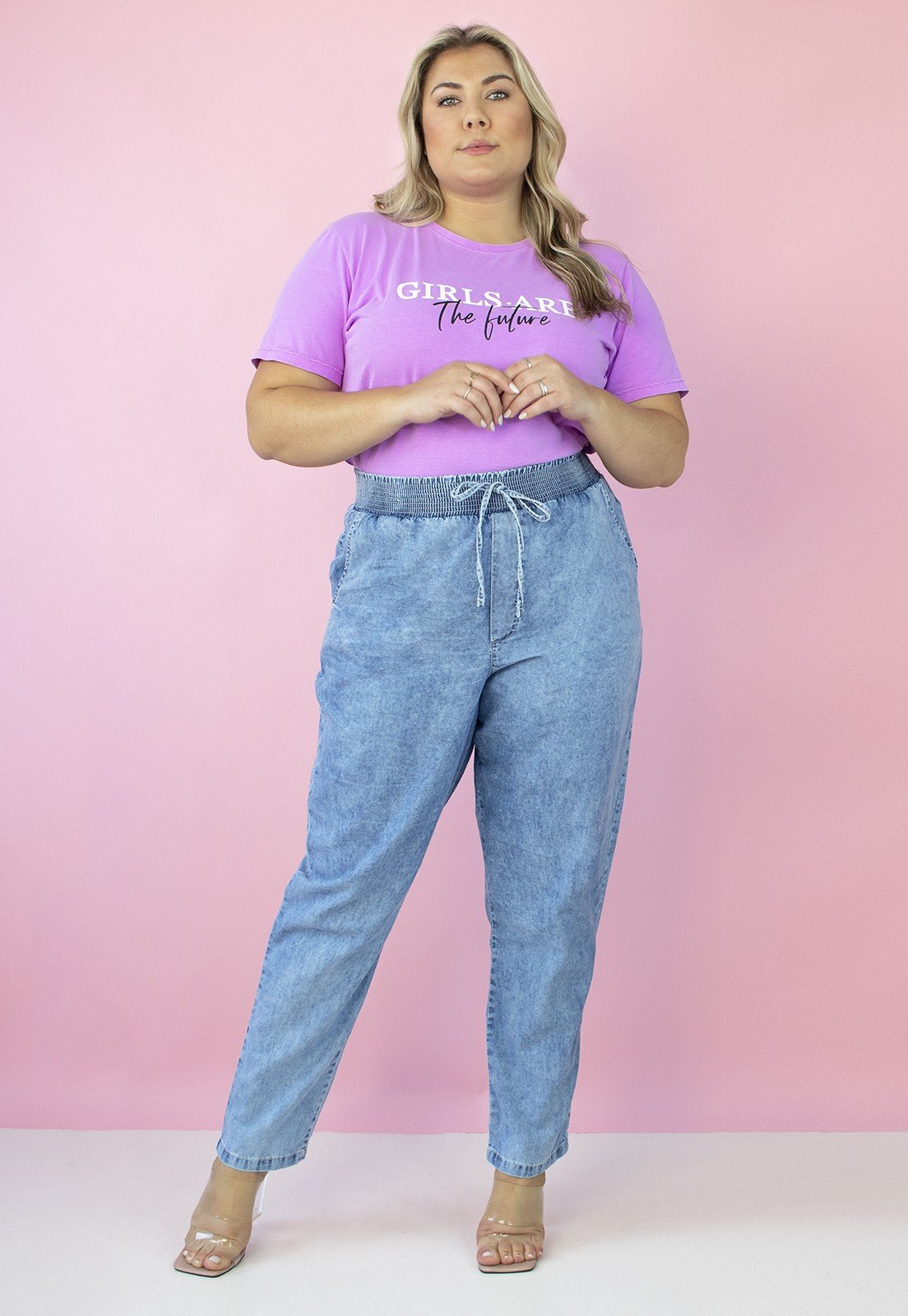 Calça jeans moletom feminina best sale plus size