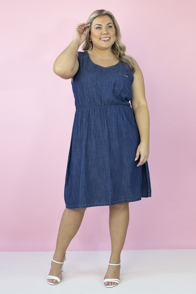 Vestidos jeans curto sales plus size