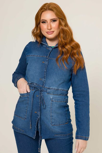 01 parka jeans feminina com capuz alina