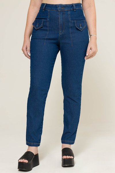 01 calca jeans reta detalhe lapela