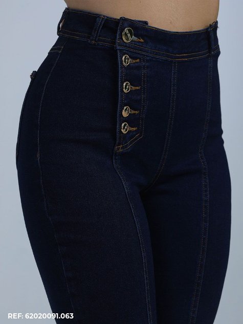 Calça jeans feminina cintura super alta cigarrete com lycra - Moda