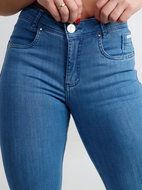 Calça Jeans Cigarreti Tecnológica + Modelagem Exclusiva Azul Marinho