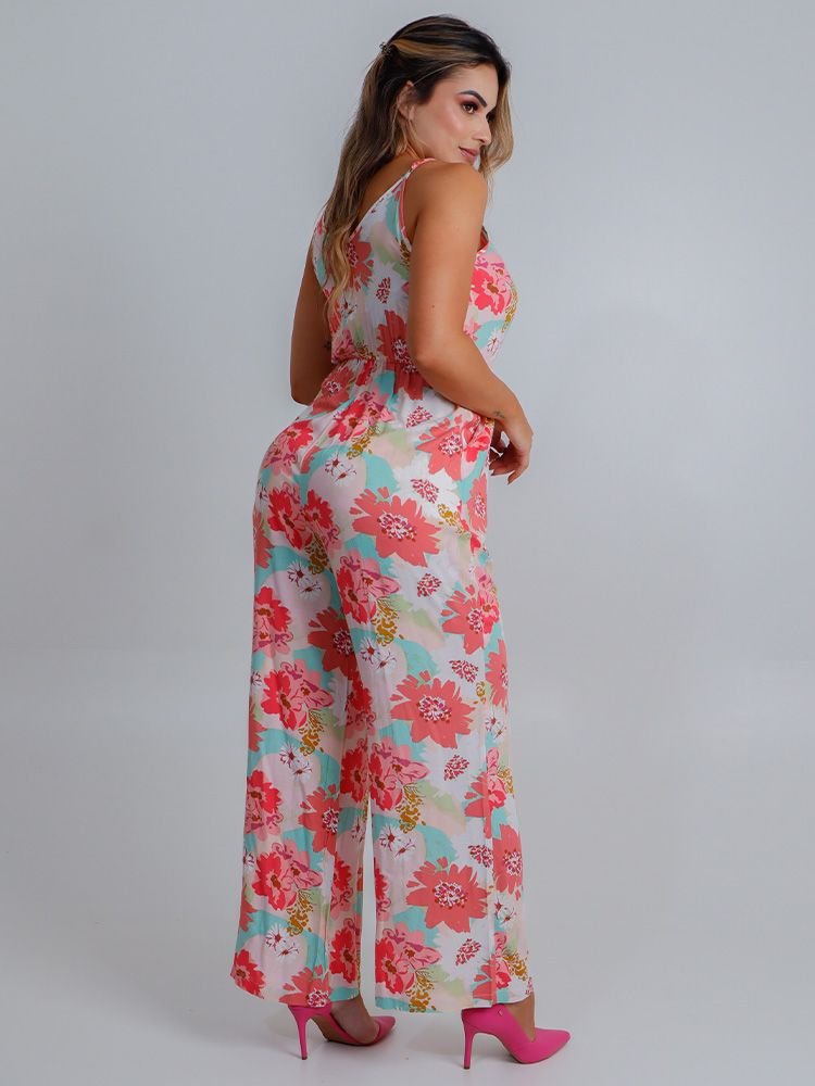 Macac o Feminino Longo Al a Fina Floral Rosa macac-o-feminino-longo-al-a-fina-floral-rosa