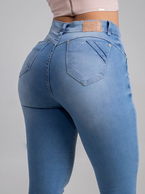 Calça Feminina Jeans Capri Niina (Azul Claro) Atacado
