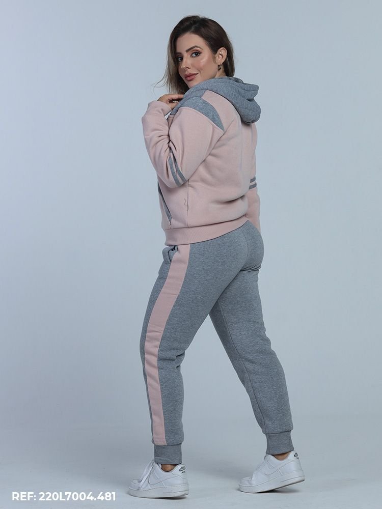 Conjunto Feminino Moletom Forrado Preto