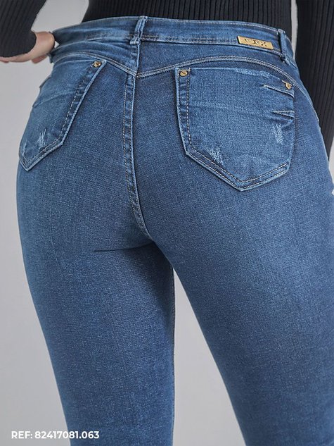 Calça Jeans Única + Bolso Diferenciado Azul